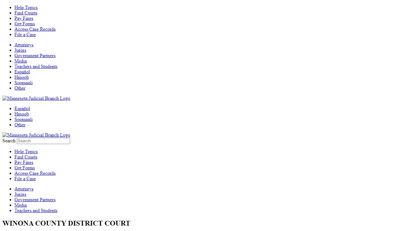 Minnesota Judicial Branch - Winona County District Court